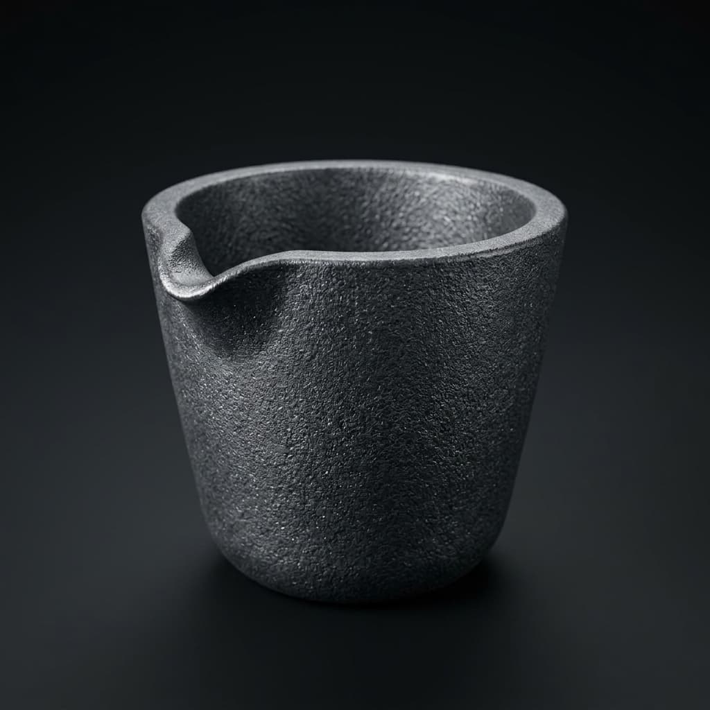 Silicon carbide graphite crucible with pour lip for foundry casting